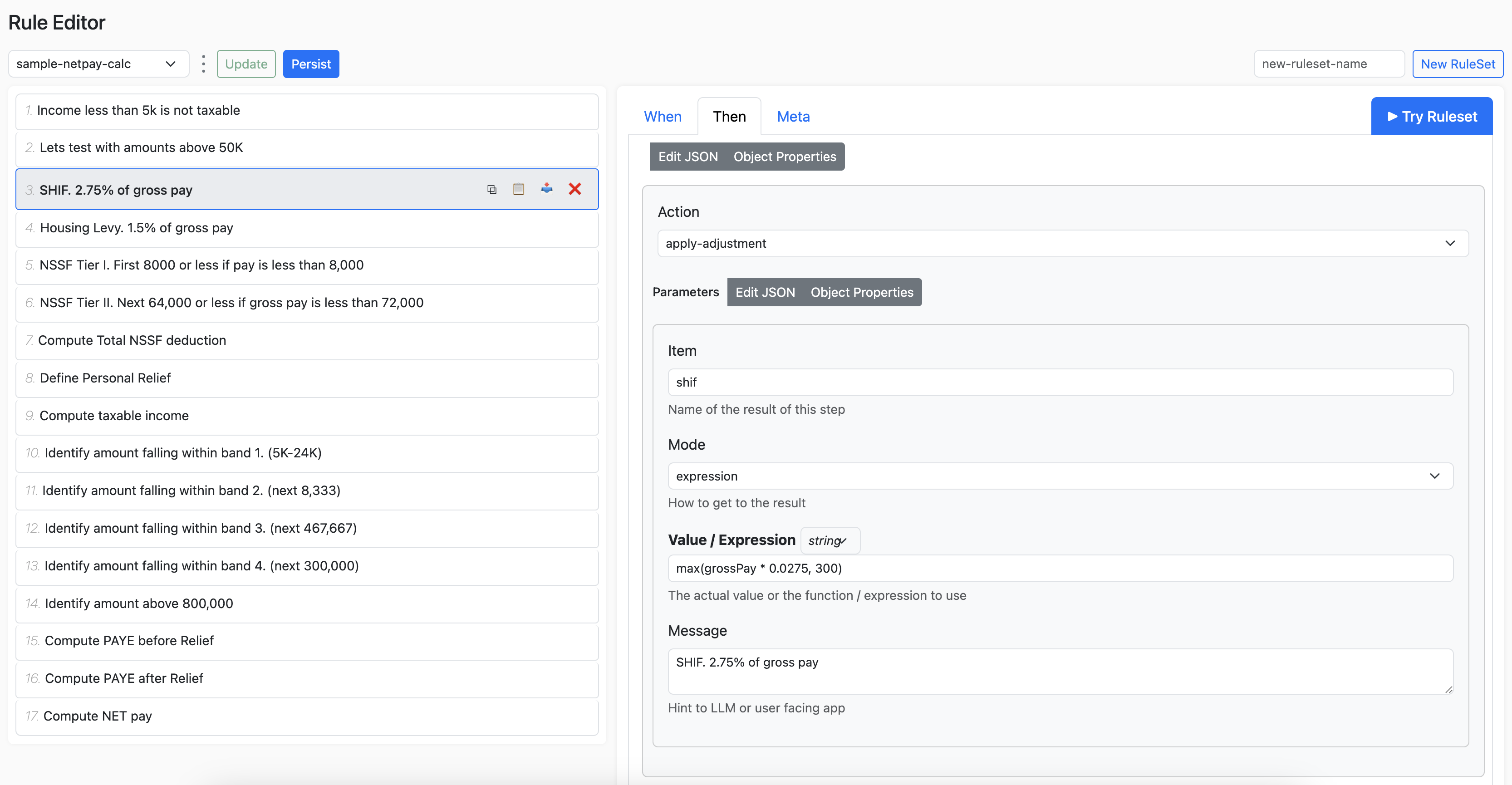 BaaS Editor Interface - baas expression